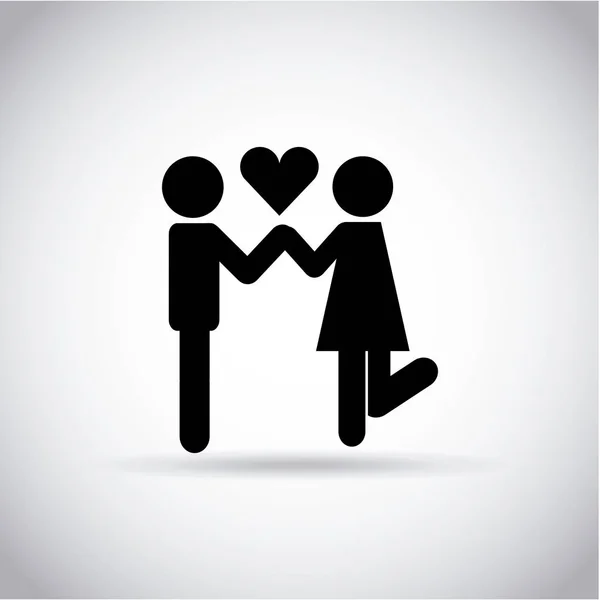 Pareja en el amor diseño — Vector de stock