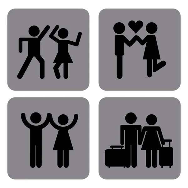 Couples icons design — Stock Vector