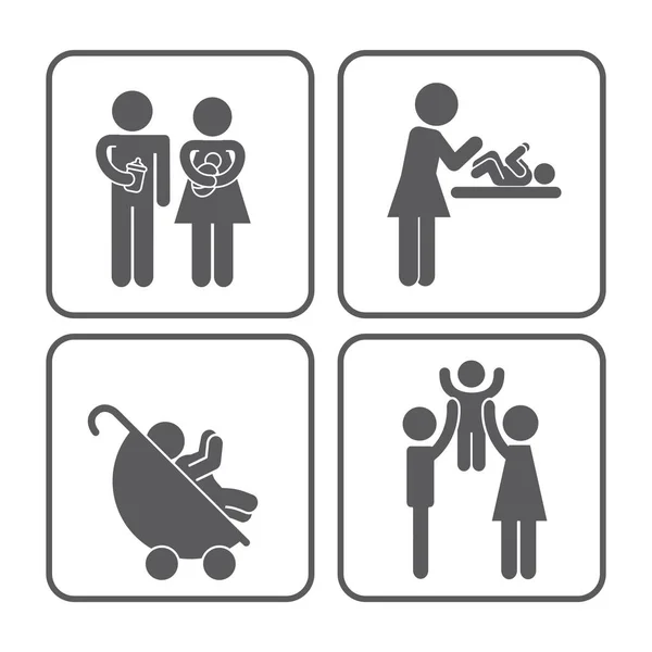 Familia con bebé pequeño — Archivo Imágenes Vectoriales