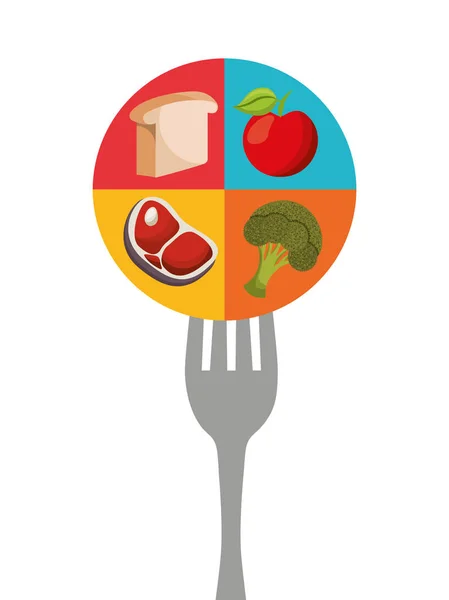 Diseño de alimentos saludables — Vector de stock