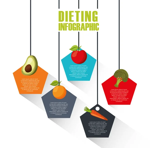 다이어트를 위한 건강 한 음식의 infographic 프레 젠 테이 션 — 스톡 벡터