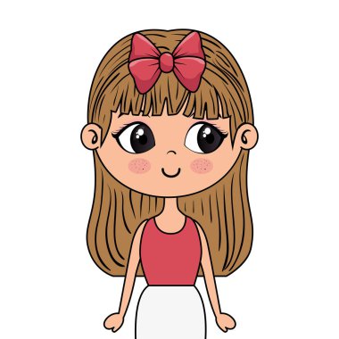 sevimli küçük kız karakter