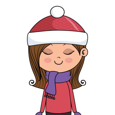 sevimli küçük kız karakter