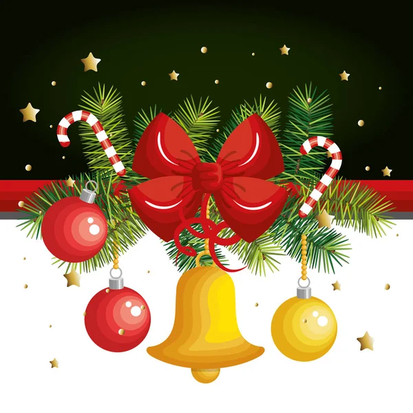 Cartão de decoração de abeto de natal — Vetor de Stock