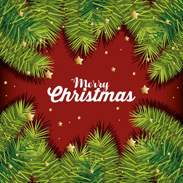 Christmas fir decoration card — Stock Vector