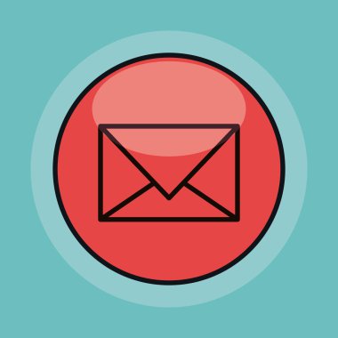 Zarf posta izole simgesi