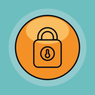 Güvenli asma kilit simgesi izole edildi