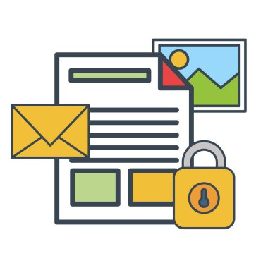 Online Güvenlik düz simgeler