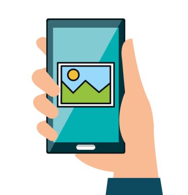 Smartphone teknoloji veri düz simgesi