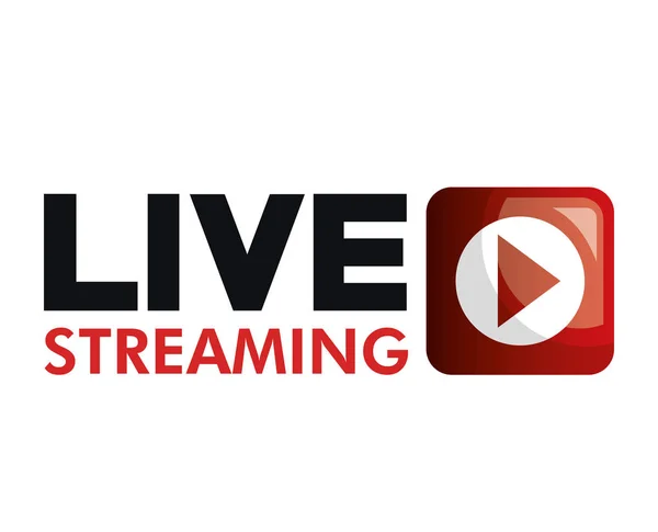 Concetto di live streaming icona isolata — Vettoriale Stock