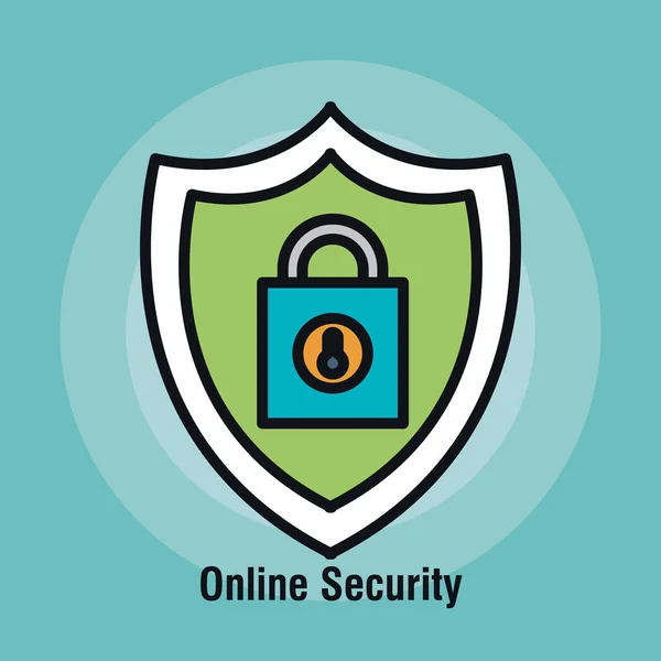 Online security flat icons — Stock Vector