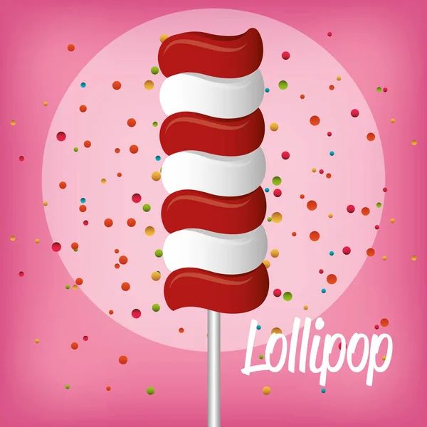 Lollipop candy sweet isolated icon — Stock Vector