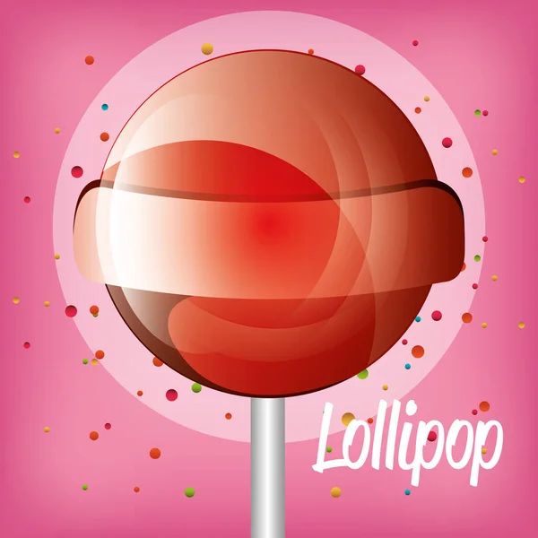 Lollipop candy sweet isolated icon — Stock Vector
