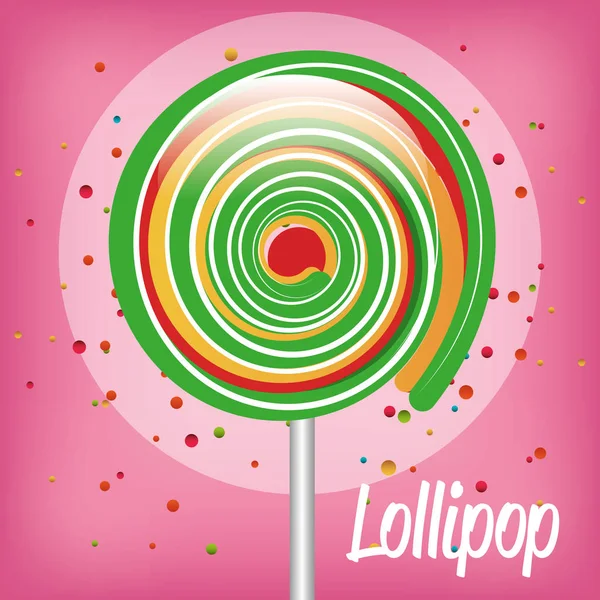 Lollipop snoep zoete geïsoleerd pictogram — Stockvector