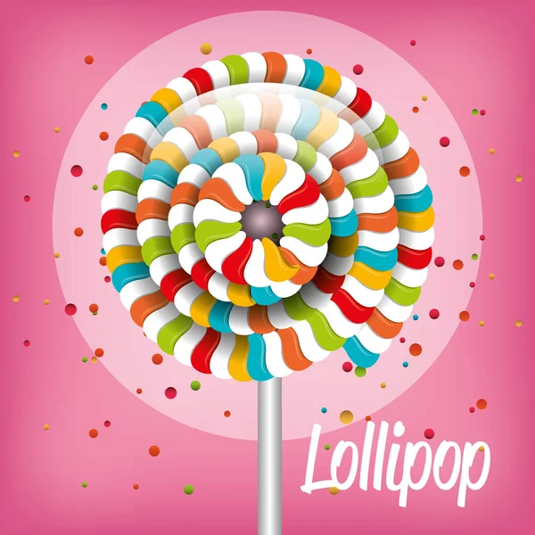 Lollipop candy sweet isolated icon — Stock Vector