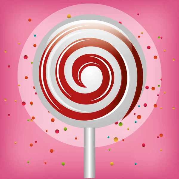 Lollipop snoep zoete geïsoleerd pictogram — Stockvector