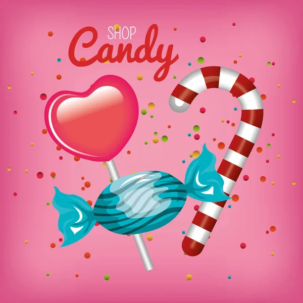 Candy édes elszigetelt ikon — Stock Vector