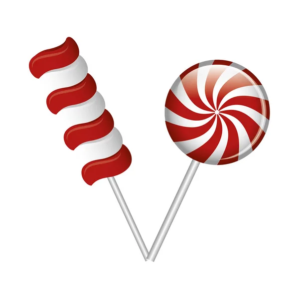 Lízátko candy sladké izolované ikona — Stockový vektor