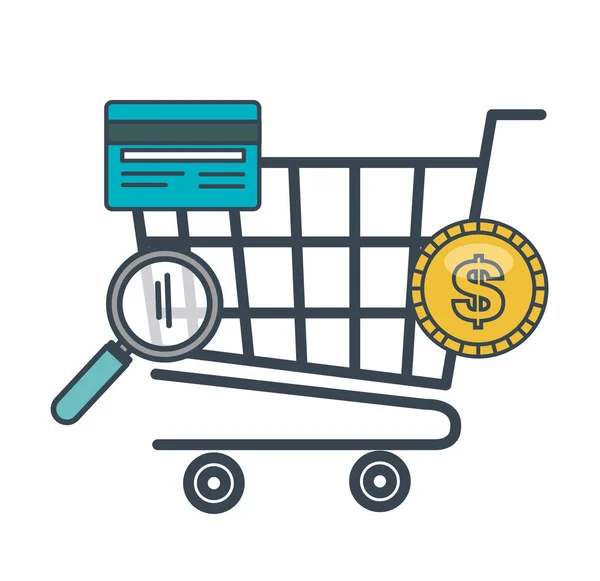 Shopping cart geïsoleerde pictogram — Stockvector