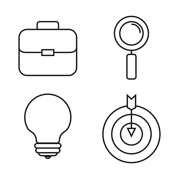 Icônes business set line — Image vectorielle