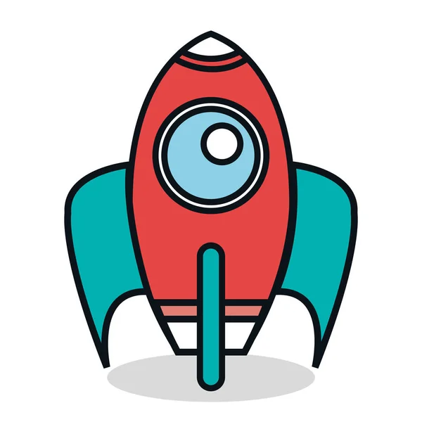 Rocket startup flat icon — Stock Vector