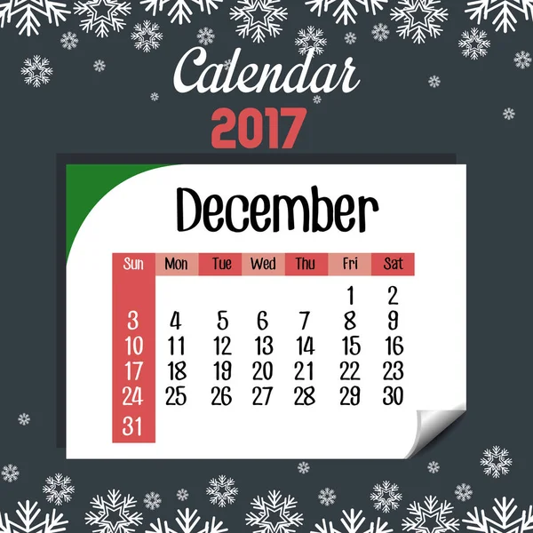 Calendar 2017 template icon — Stock Vector