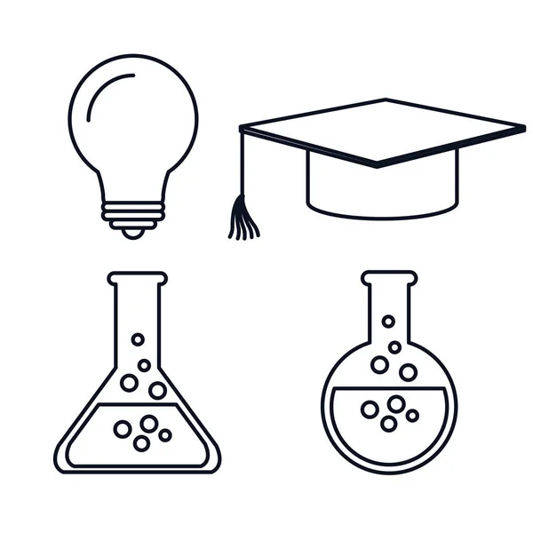 Educação definir ícones de linha — Vetor de Stock