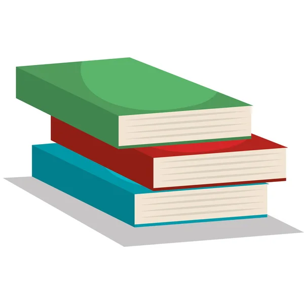 Knihy školní izolované ikona — Stockový vektor