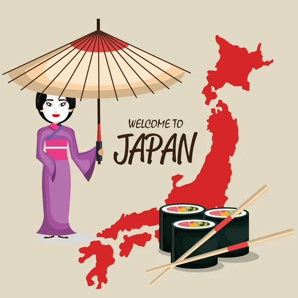 Japonia kultura plakat ikona — Wektor stockowy