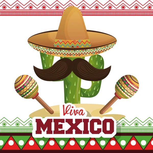 Viva mexico poster pictogram — Stockvector