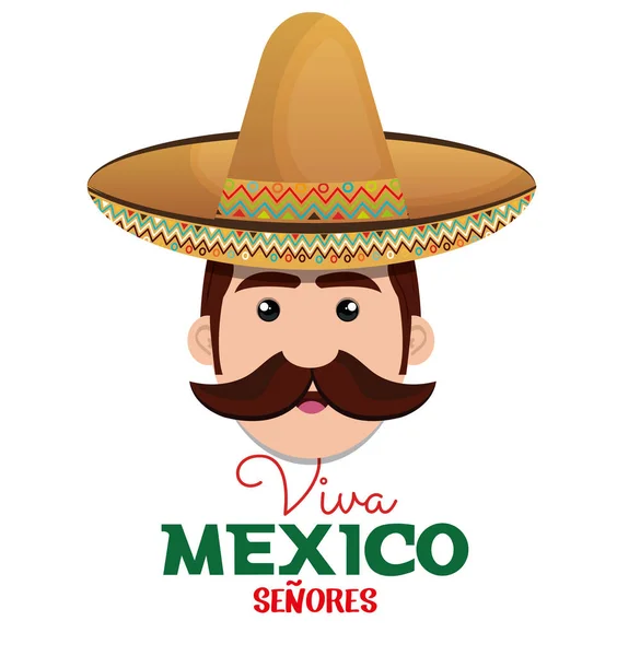Viva mexico ícone cartaz — Vetor de Stock