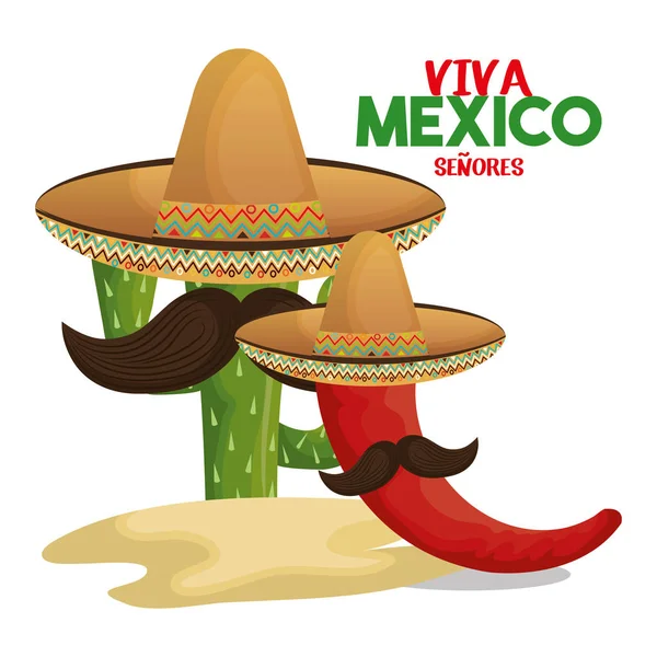 Viva Mexico Plakatsymbole — Stockvektor