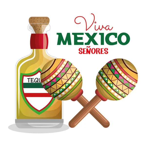 Viva mexico ícone cartaz — Vetor de Stock