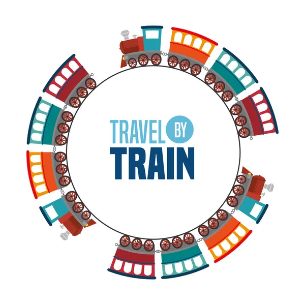 Reizen per trein concept pictogram — Stockvector