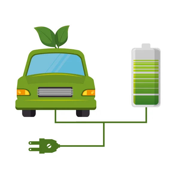Eco auto foglie isolate icona — Vettoriale Stock