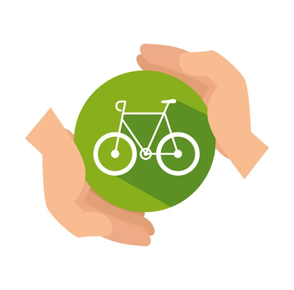 Bicycle ecology vehicle isolated icon — Stock Vector