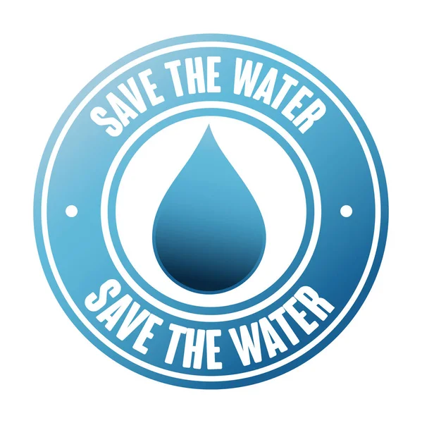 Save the water seal — Stock Vector