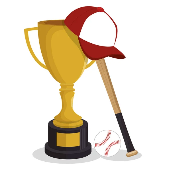 Trofeo etiqueta deporte club de béisbol — Vector de stock