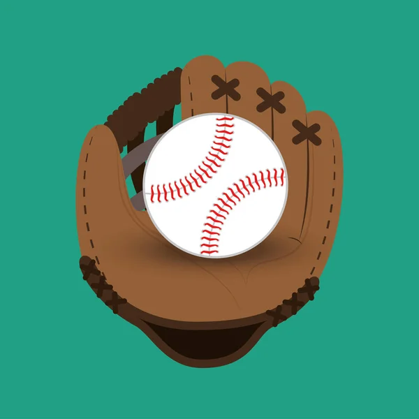 Guante del club de béisbol y diseño de pelota — Vector de stock