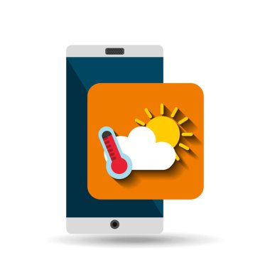 Beyaz smartphone hava ağ dijital