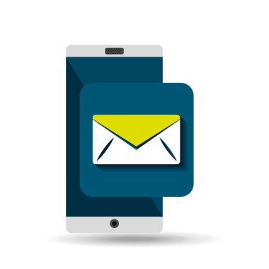 Beyaz smartphone mesaj ağ dijital