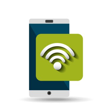 Beyaz akıllı telefon wifi ağ dijital
