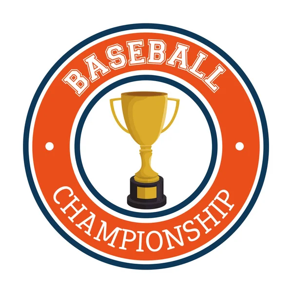 Club de baseball trophée label sport — Image vectorielle