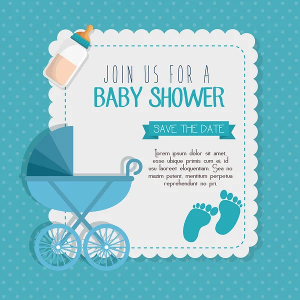 Tarjeta de invitación baby shower — Vector de stock