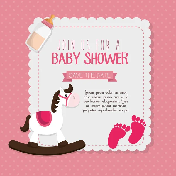 Zaproszenie baby shower — Wektor stockowy