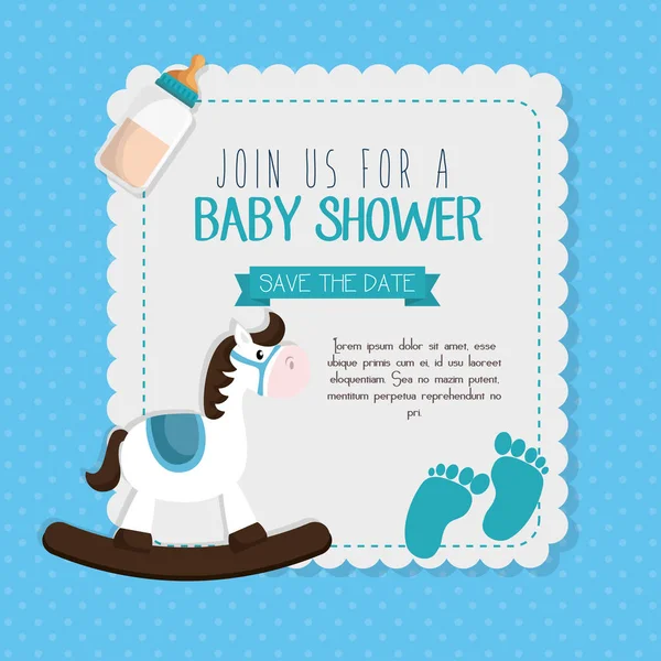 Tarjeta de invitación baby shower — Vector de stock