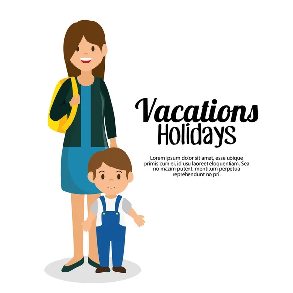 Καλοκαιρινές διακοπές διακοπές αφίσα — Διανυσματικό Αρχείο