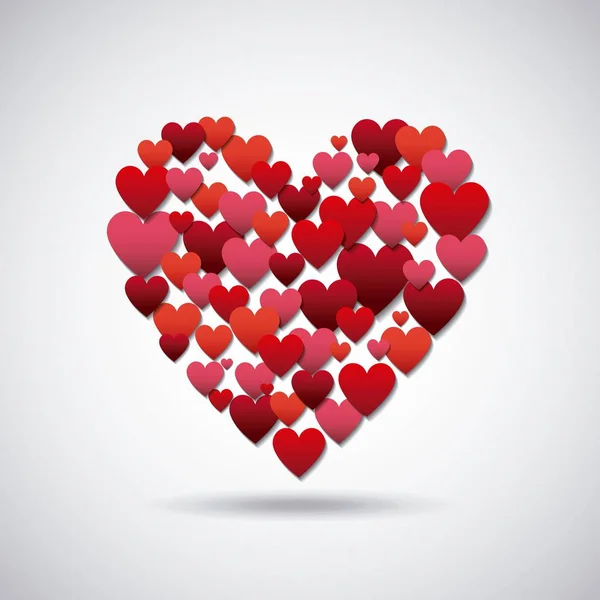 Rote und rosa Herzen — Stockvektor