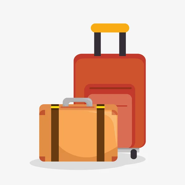 Suitcases travel isolated icon — Stock Vector