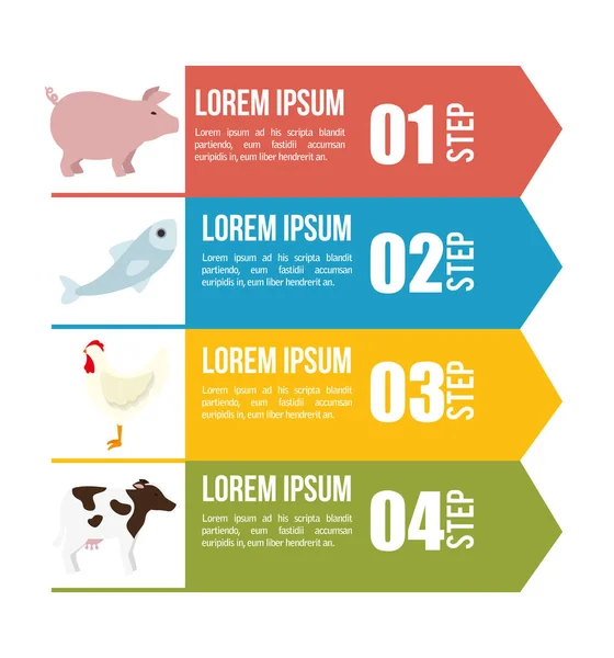 Nutrición alimentos iconos infográficos — Vector de stock